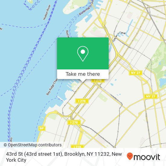 Mapa de 43rd St (43rd street 1st), Brooklyn, NY 11232