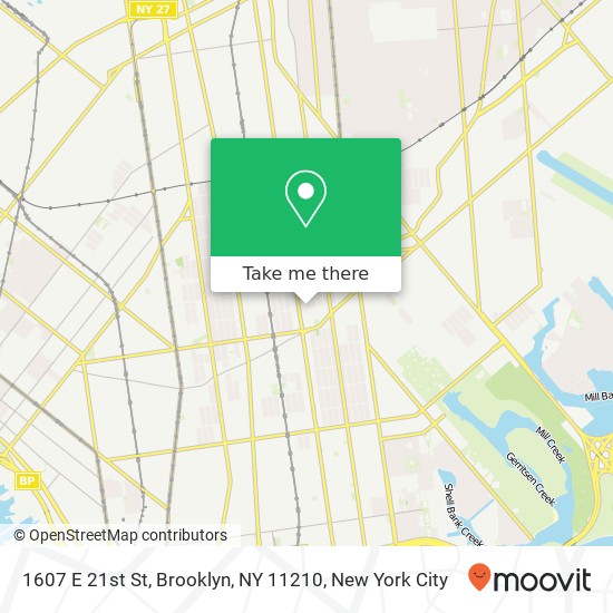 Mapa de 1607 E 21st St, Brooklyn, NY 11210