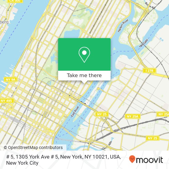 Mapa de # 5, 1305 York Ave # 5, New York, NY 10021, USA