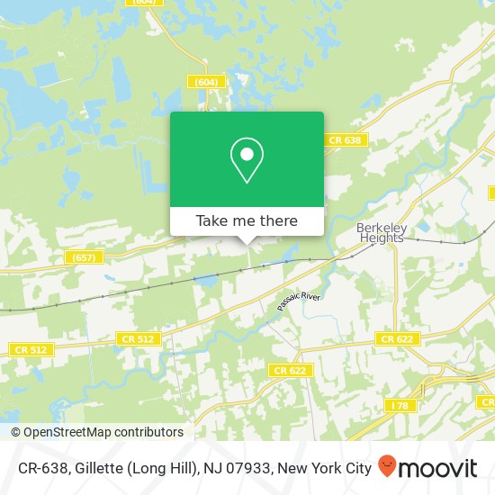 Mapa de CR-638, Gillette (Long Hill), NJ 07933