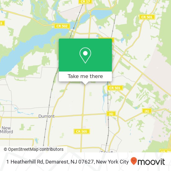 Mapa de 1 Heatherhill Rd, Demarest, NJ 07627