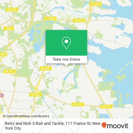 Betty and Nick S Bait and Tackle, 117 France St map