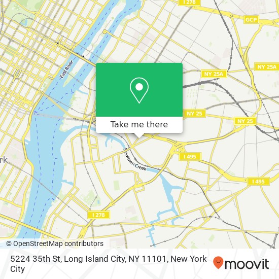 Mapa de 5224 35th St, Long Island City, NY 11101