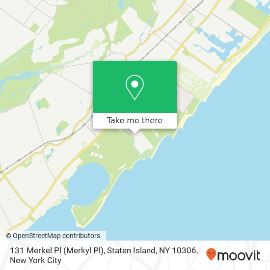 Mapa de 131 Merkel Pl (Merkyl Pl), Staten Island, NY 10306