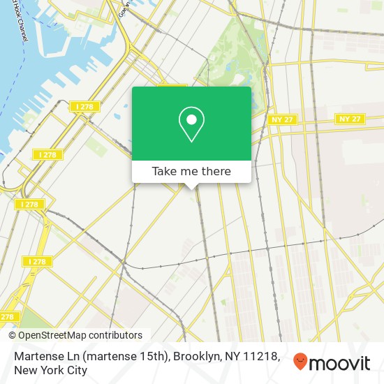 Mapa de Martense Ln (martense 15th), Brooklyn, NY 11218