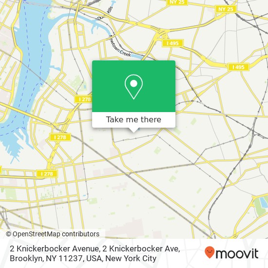 2 Knickerbocker Avenue, 2 Knickerbocker Ave, Brooklyn, NY 11237, USA map