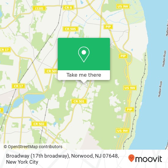 Mapa de Broadway (17th broadway), Norwood, NJ 07648