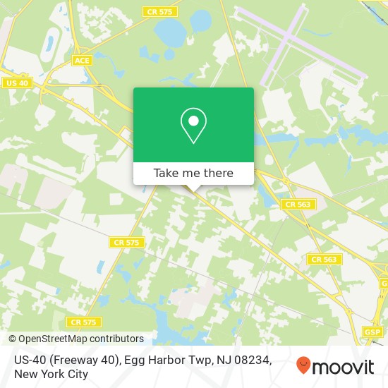 Mapa de US-40 (Freeway 40), Egg Harbor Twp, NJ 08234