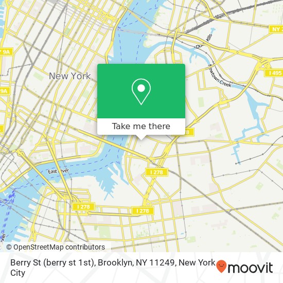 Mapa de Berry St (berry st 1st), Brooklyn, NY 11249