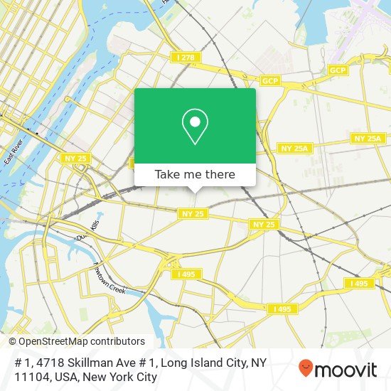 Mapa de # 1, 4718 Skillman Ave # 1, Long Island City, NY 11104, USA