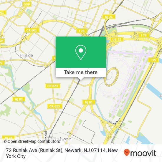 72 Runiak Ave (Runiak St), Newark, NJ 07114 map