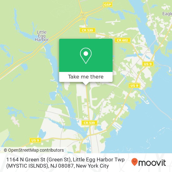 1164 N Green St (Green St), Little Egg Harbor Twp (MYSTIC ISLNDS), NJ 08087 map