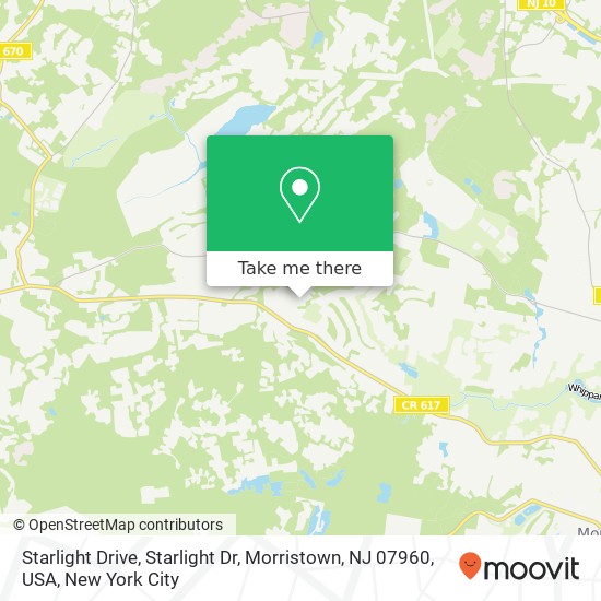 Starlight Drive, Starlight Dr, Morristown, NJ 07960, USA map