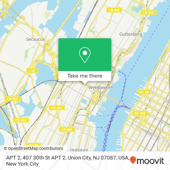 APT 2, 407 30th St APT 2, Union City, NJ 07087, USA map