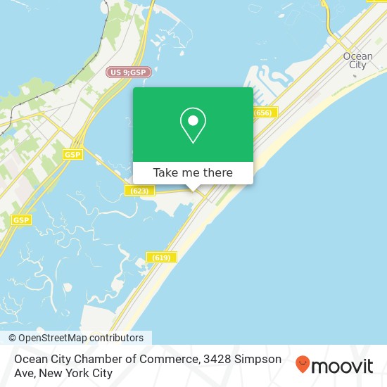 Mapa de Ocean City Chamber of Commerce, 3428 Simpson Ave