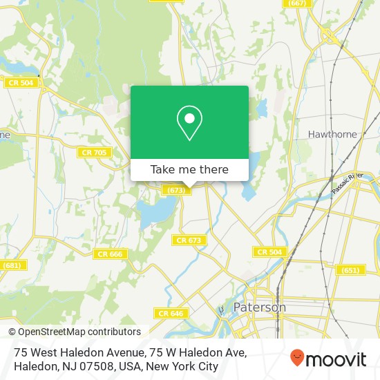 Mapa de 75 West Haledon Avenue, 75 W Haledon Ave, Haledon, NJ 07508, USA