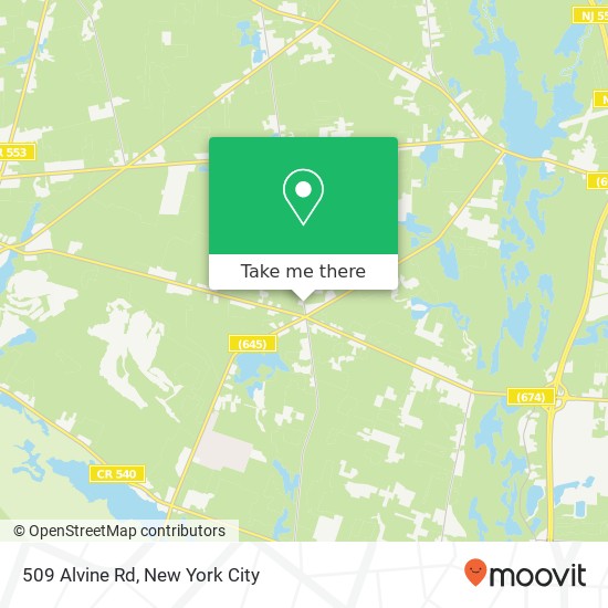 Mapa de 509 Alvine Rd, Elmer, NJ 08318