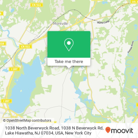 1038 North Beverwyck Road, 1038 N Beverwyck Rd, Lake Hiawatha, NJ 07034, USA map