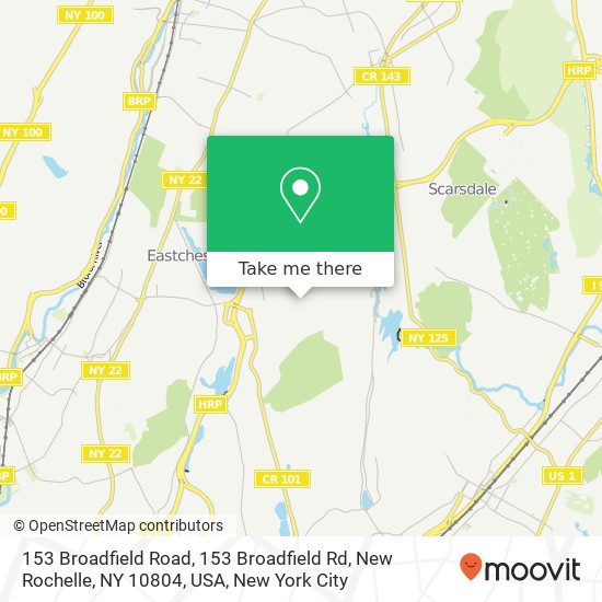 Mapa de 153 Broadfield Road, 153 Broadfield Rd, New Rochelle, NY 10804, USA