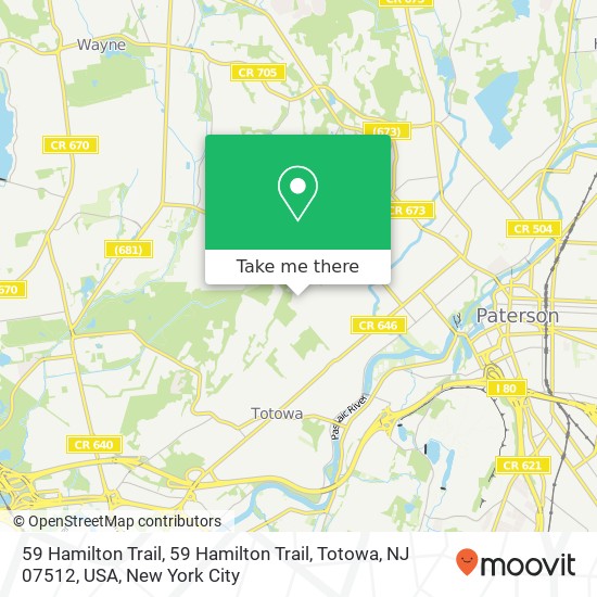 Mapa de 59 Hamilton Trail, 59 Hamilton Trail, Totowa, NJ 07512, USA