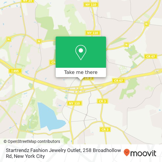 Startrendz Fashion Jewelry Outlet, 258 Broadhollow Rd map