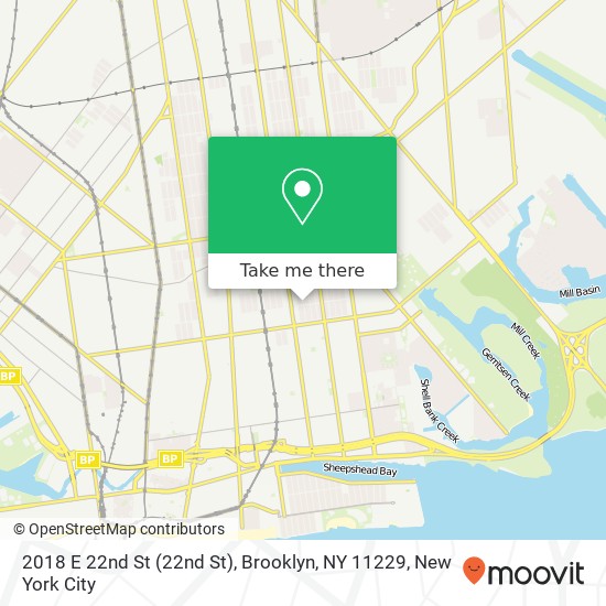 Mapa de 2018 E 22nd St (22nd St), Brooklyn, NY 11229