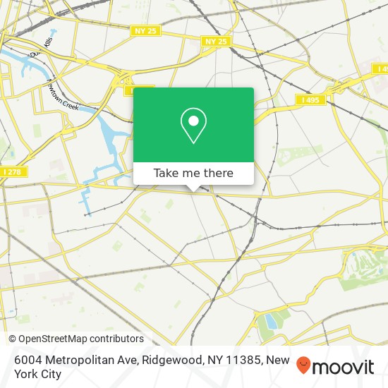 Mapa de 6004 Metropolitan Ave, Ridgewood, NY 11385