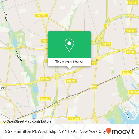 Mapa de 367 Hamilton Pl, West Islip, NY 11795