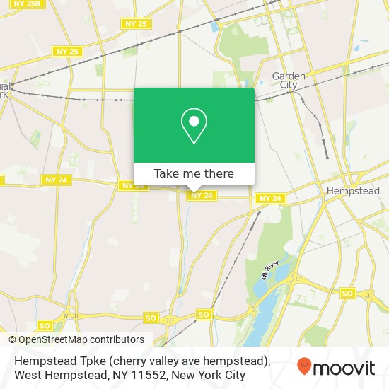 Mapa de Hempstead Tpke (cherry valley ave hempstead), West Hempstead, NY 11552