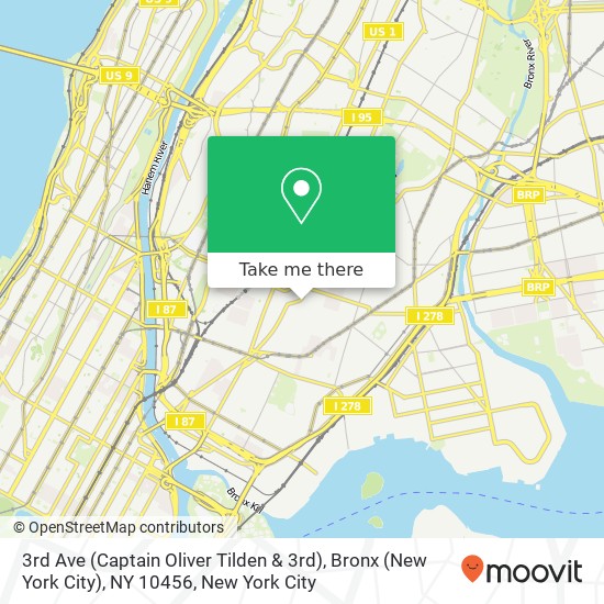 3rd Ave (Captain Oliver Tilden & 3rd), Bronx (New York City), NY 10456 map