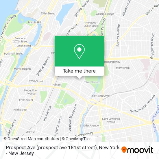 Prospect Ave (prospect ave 181st street) map