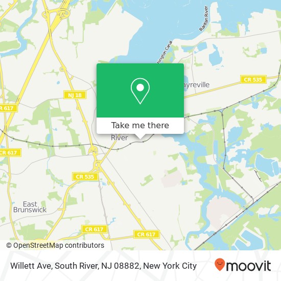 Mapa de Willett Ave, South River, NJ 08882