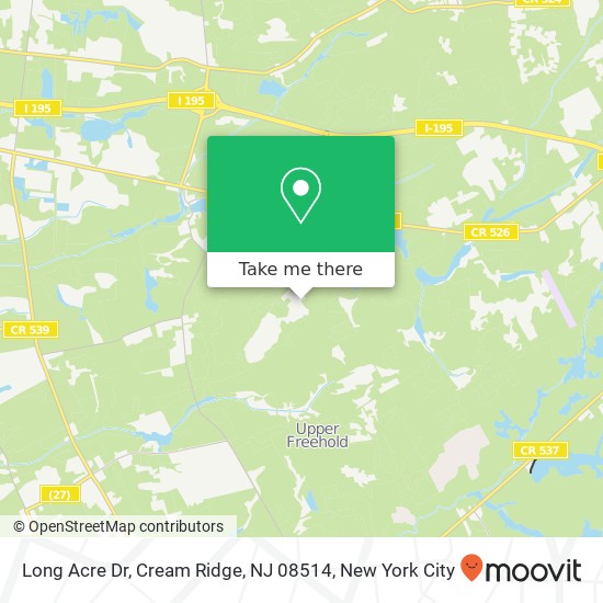 Long Acre Dr, Cream Ridge, NJ 08514 map