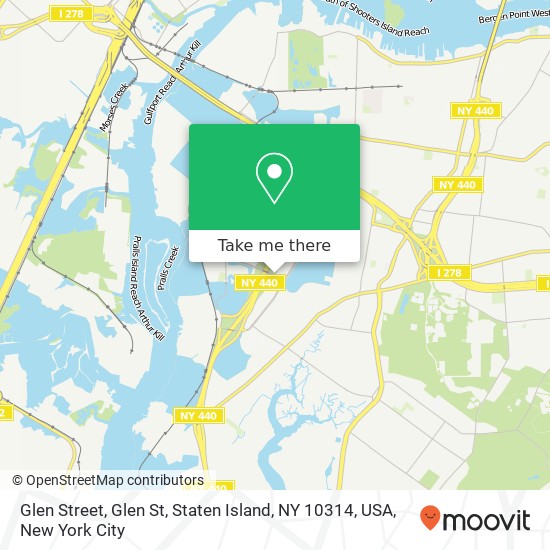 Mapa de Glen Street, Glen St, Staten Island, NY 10314, USA