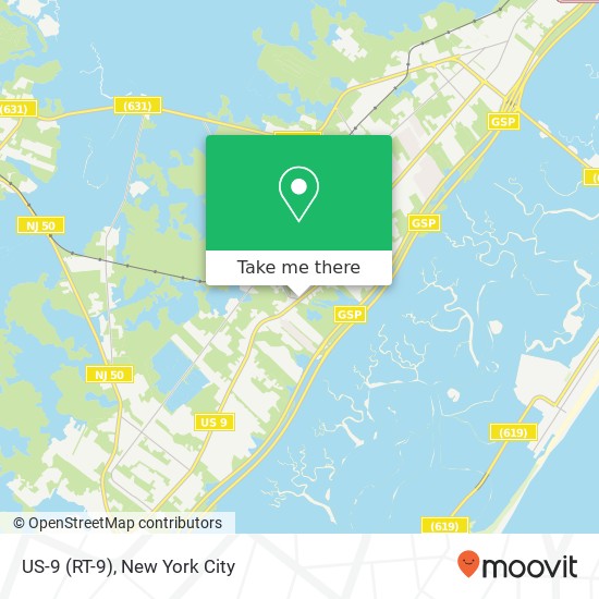Mapa de US-9 (RT-9), Ocean View (SEAVILLE), NJ 08230