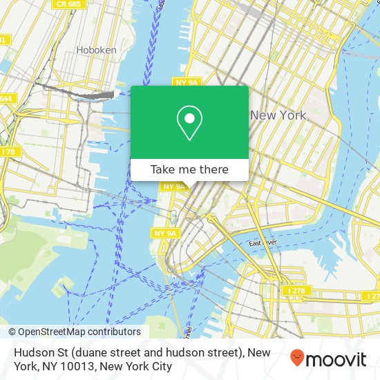 Mapa de Hudson St (duane street and hudson street), New York, NY 10013