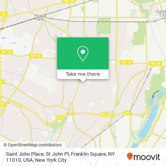 Saint John Place, St John Pl, Franklin Square, NY 11010, USA map