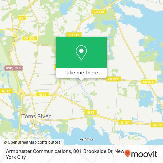 Mapa de Armbruster Communications, 801 Brookside Dr