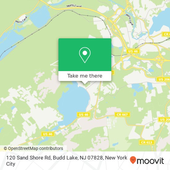 Mapa de 120 Sand Shore Rd, Budd Lake, NJ 07828