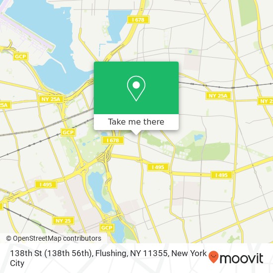 Mapa de 138th St (138th 56th), Flushing, NY 11355