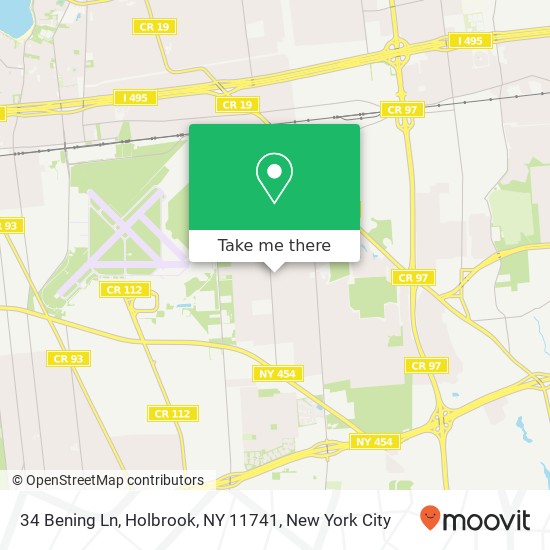 Mapa de 34 Bening Ln, Holbrook, NY 11741