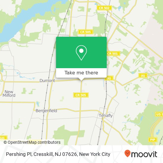 Mapa de Pershing Pl, Cresskill, NJ 07626