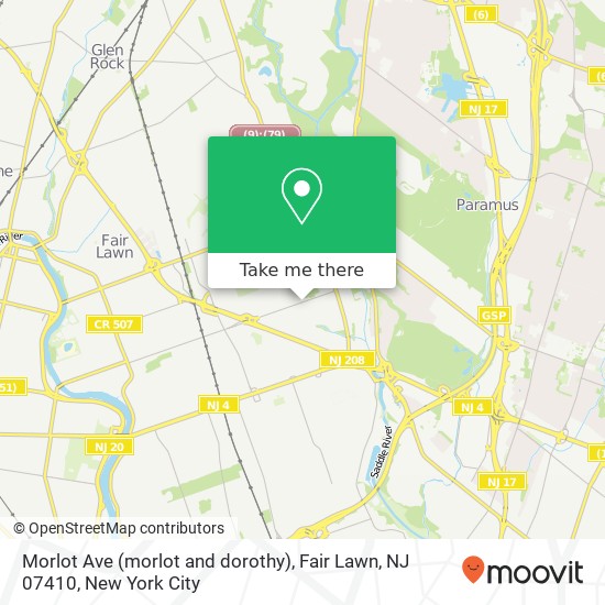 Mapa de Morlot Ave (morlot and dorothy), Fair Lawn, NJ 07410