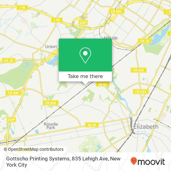 Mapa de Gottscho Printing Systems, 835 Lehigh Ave