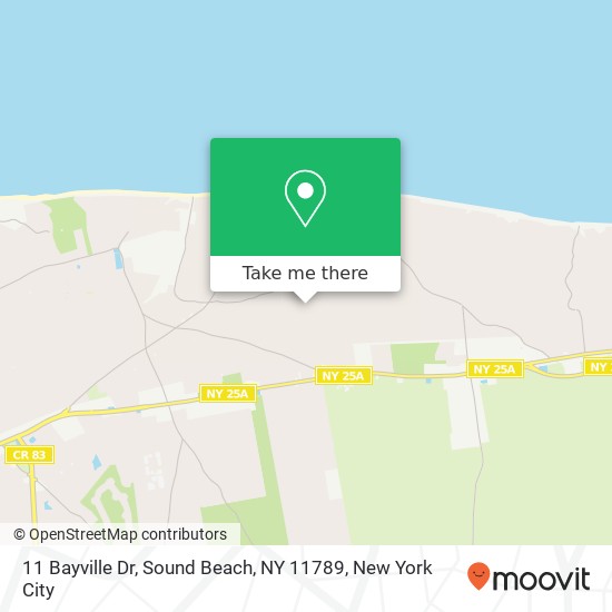 Mapa de 11 Bayville Dr, Sound Beach, NY 11789