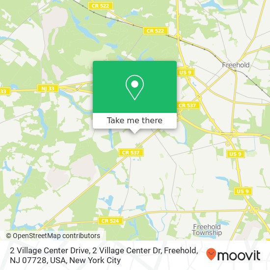 2 Village Center Drive, 2 Village Center Dr, Freehold, NJ 07728, USA map