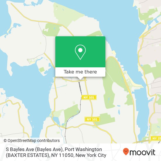 Mapa de S Bayles Ave (Bayles Ave), Port Washington (BAXTER ESTATES), NY 11050