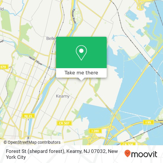 Mapa de Forest St (shepard forest), Kearny, NJ 07032