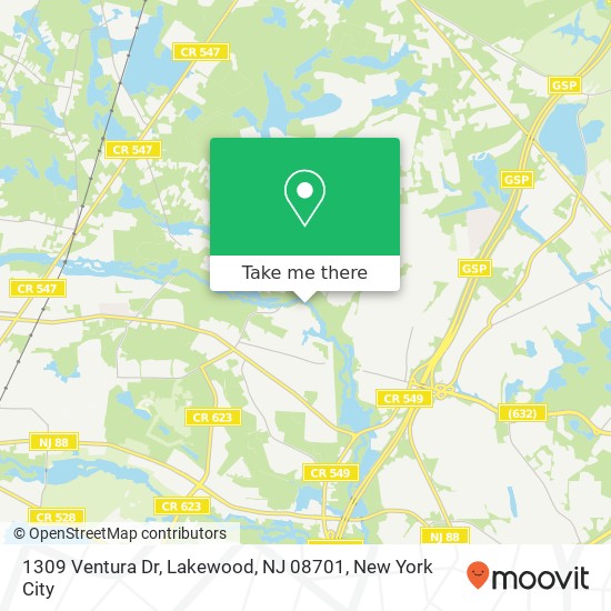 1309 Ventura Dr, Lakewood, NJ 08701 map