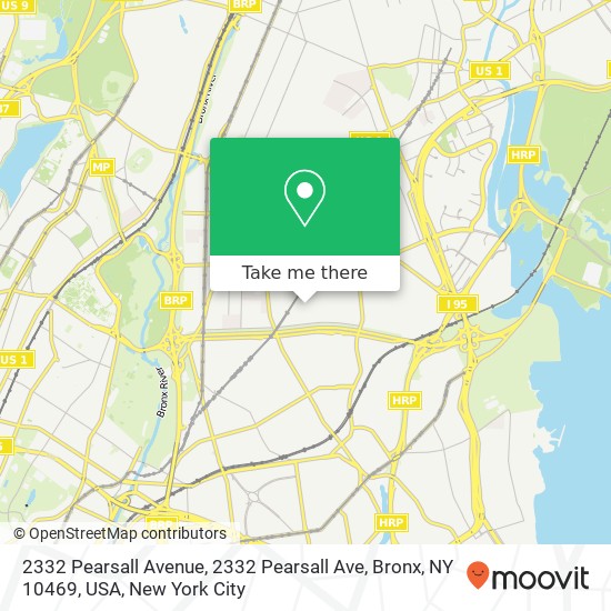Mapa de 2332 Pearsall Avenue, 2332 Pearsall Ave, Bronx, NY 10469, USA